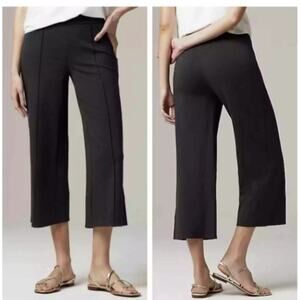 J. Jill Wearever Size Medium Double-Face Jersey Pintucked Crop Pants - Black